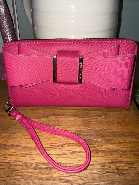 Betsey Johnson Handbags - Betsey Johnson Hot Pink Bow Wristlet Clutch